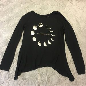 cute asymmetrical long sleeve shirt